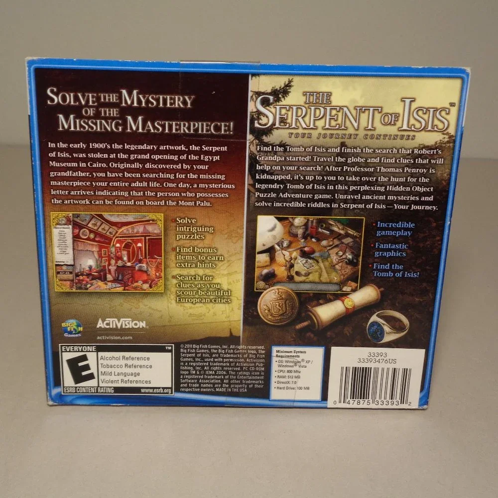THE SERPENT OF ISIS The First 2 Chapters / 2 Game Pack New PC CD-ROM Video Game
